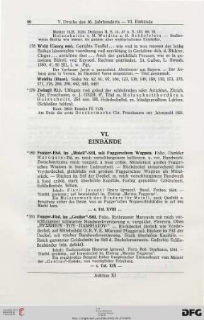 VI. Einbände (Nr. 180-210)