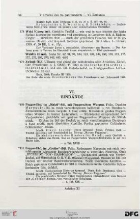 VI. Einbände (Nr. 180-210)