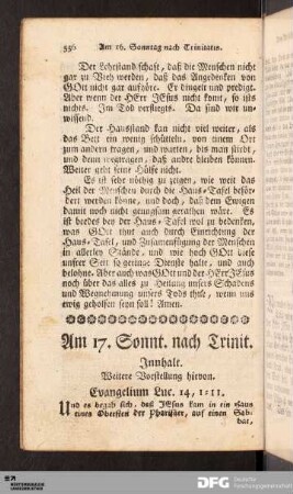 Am 17. Sonntag nach Trinitatis