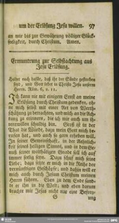 Ermunterung zur Selbstachtung aus Jesu Erlösung