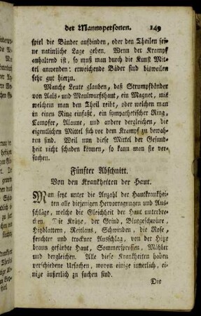 Fünfter Abschnitt. Von den Krankheiten der Haut.
