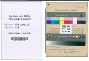 Entnazifizierung Heinrich Markmann , geb. 29.06.1900 (Vers.Angestellter)