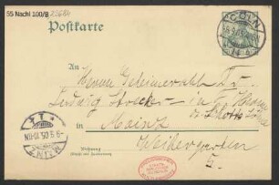 Brief an Ludwig Strecker  und B. Schott's Söhne : 09.09.1905
