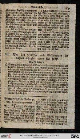 III. Von den Pflichten und Gesinnungen der wahren Christen gegen sich selbst