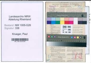 Entnazifizierung Paul Krueger , geb. 22.05.1900 (Steuerbeamter)