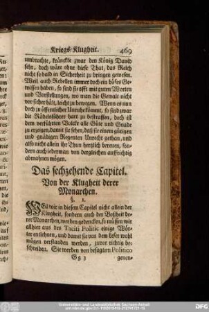 Das sechzehende Capitel. Von der Klugheit derer Monarchen.
