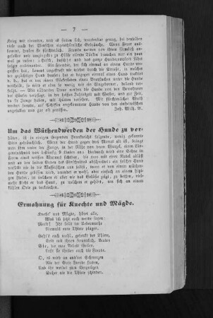 Gedicht: "Ermahnung für Knechte und Mägde."