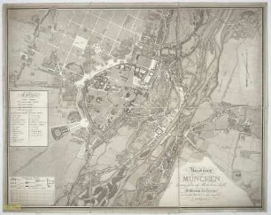 Plan von München und Umgebung, 1:5 000, Radierung, 1812