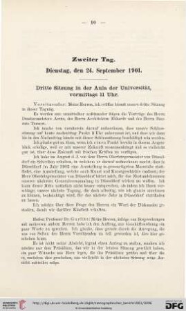 Zweiter Tag. Dienstag, den 24. September 1901