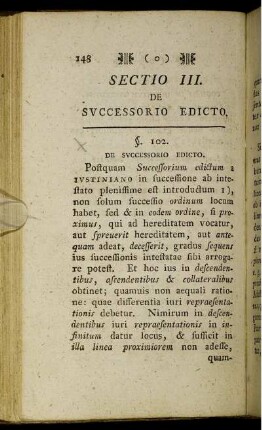 Sectio III. De Successorio Edicto.