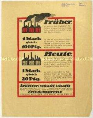 Flugblatt gegen Streiks und Aufruf zur Arbeit