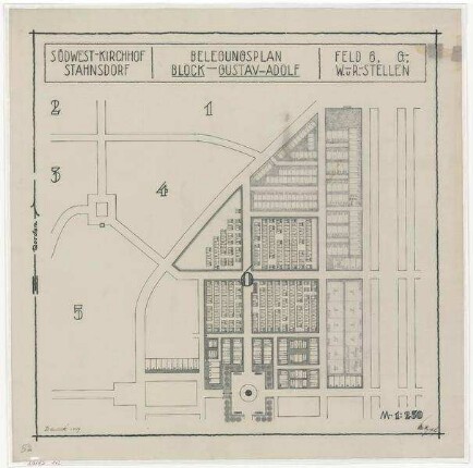 Belegungspläne Gustav-Adolf (Originale) Südwestkirchhof Stahnsdorf - Feld 6, Garten-,Wahl - und Reihenstellen