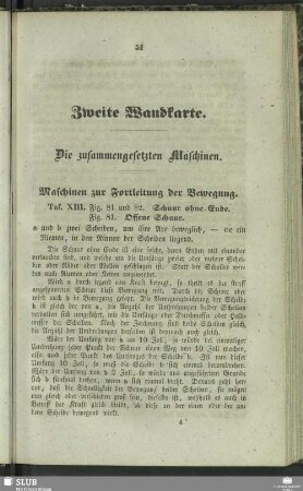 Zweite Wandkarte. Die zusammengesetzten Maschinen