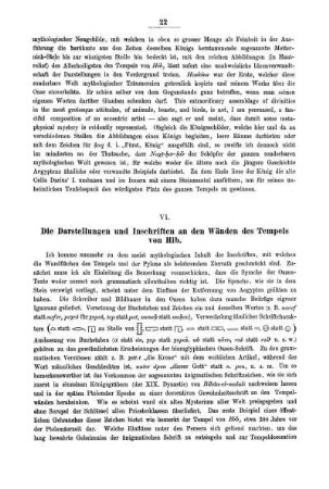 VI. Die Darstellungen und Inschriften an den Wänden des Tempels von Hib.