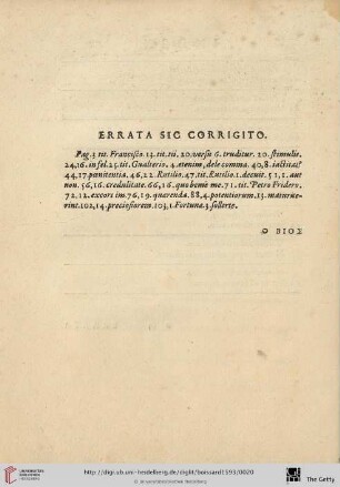 Errata sic corrigito