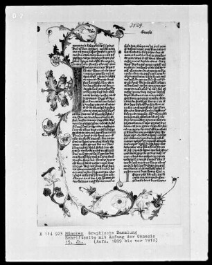 Schriftseite mit Anfang der Genesis