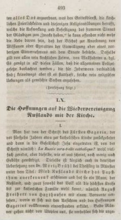 493-506 Die Hoffnungen auf die Wiedervereinigung Rußlands mit der Kirche