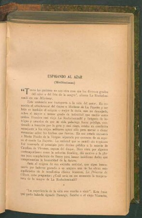 Espigando al azar : (Meditaciones)
