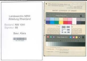 Entnazifizierung Klara Baur , geb. 28.03.1905 (Studienraetin)