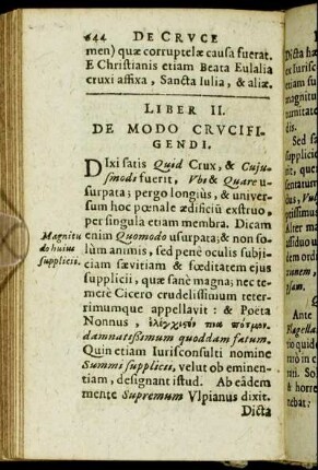 Liber II. De Modo Crucifigendi.