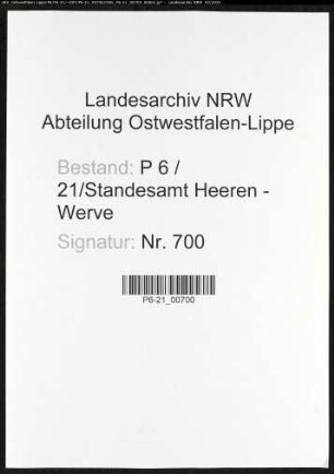 Namensverzeichnisse Heeren - Werve, Todesfälle