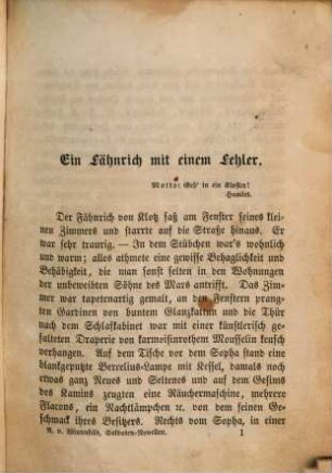 Humoristische Soldaten-Novellen für Sopha u. Wachtstube, I
