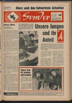 Betriebszeitung 'WF-Sender', Nr.23/1968 (24. Juni 1968)
