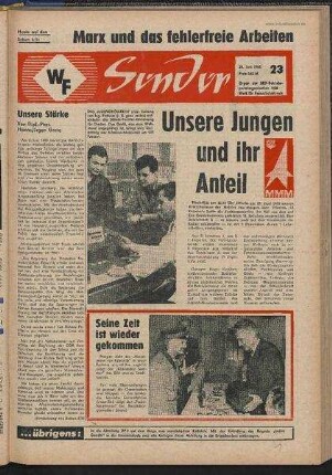 Betriebszeitung 'WF-Sender', Nr.23/1968 (24. Juni 1968)