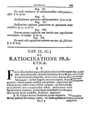 Cap. IX. (C.) De Ratiocinatione Practica