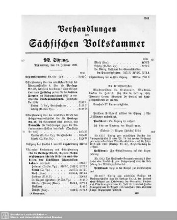 92. Sitzung