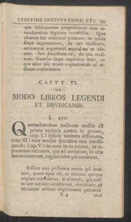 Caput VI. De Modo Libros Legendi Et Diiudicandi