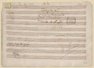 Concertos, vl, strings, C-Dur - BSB Mus.ms. 1257 : Concerto ex C // a // Violino Principale // Due Violini // Viola e Basso // Del Sigr St Gorg