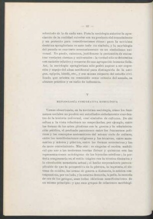 V - Metodología comparativa homológica