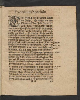 Exordium Speciale.