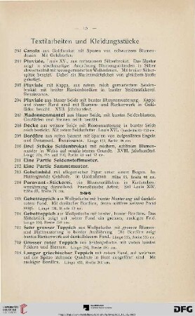 Textilarbeiten und Kleidungsstücke (Nr. 203-240)