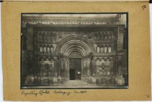 Schottenkirche Sankt Jakob, Regensburg: Ansicht Nordportal (aus: Skizzen- und Fotoalbum 6)