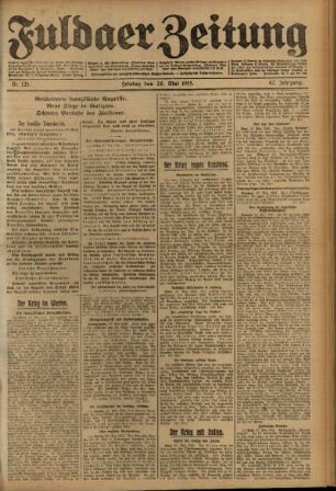 Ausgabe vom Freitag, den 28. Mai 1915.