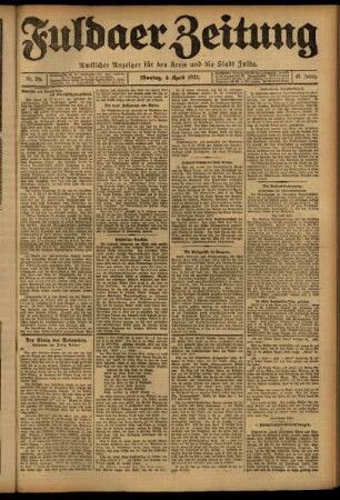 Ausgabe vom Montag, den 04. April 1921.
