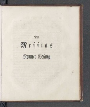 Der Messias Neunter Gesang