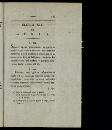 Sectio XIV. De Gustu