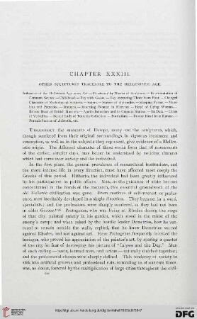 Chapter XXXIII: Other sculptures traceable to the Hellenistic Age