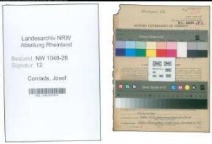 Entnazifizierung Josef Conrads , geb. 17.12.1901 (Postbeamter)