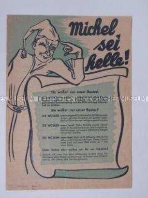 Propagandaflugblatt der Gesamtdeutschen Volkspartei zur Bundestagswahl 1953