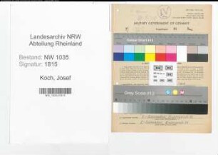 Entnazifizierung Josef Koch , geb. 04.06.1911 (Techniker)