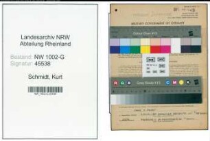 Entnazifizierung Kurt Schmidt, geb. 27.01.1918 (Automechaniker)