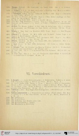 VI. Verschiedenes (Nr. 2491-2500)