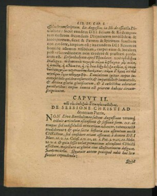 Caput II. De Sessione Christi Ad dexteram Patris.