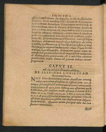 Caput II. De Sessione Christi Ad dexteram Patris.