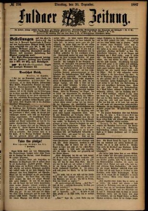 Ausgabe vom Dienstag, den 20. Dezember 1887.