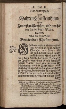 Vorrede Uber das dritte Buch Vom wahren Christenthum.